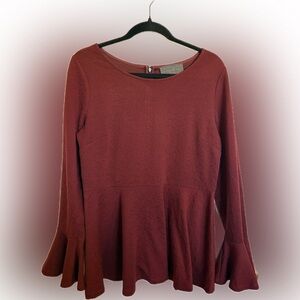Anthropologie Sunday in Brooklyn Burgundy Blouse